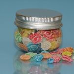 Cases and boats with candy